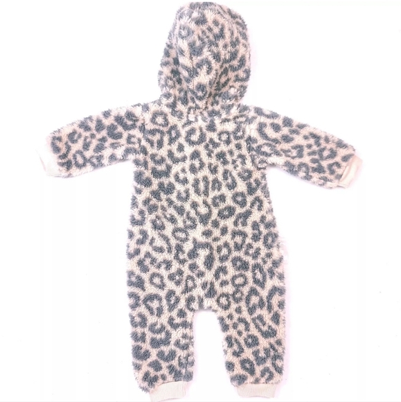 Grayson Mini Baby Sharpa Hooded Jumpsuit Leopard - Picture 3 of 6